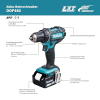 Makita DDF482RFJ Akku Bohrschrauber 1900 U/min, kompakt, 36 Nm, Set