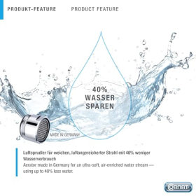 Cornat Derval thermostatic bathroom faucet made of chrome-plated brass for wall mounting