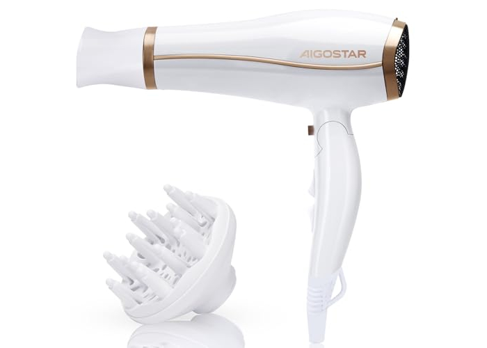 Aigostar Luna - 2200 W professional hair dryer with negative ions. 2 speeds, 3 temperature settings + cold air button. Foldable handle. Aigostar Luna - 2200 W professional hair dryer with negative ions. 2 speeds, 3 temperature settings + cold air button. Foldable handle.