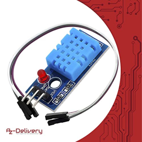 Модуль AZDelivery 5 x DHT11 з датчиком температури плати та кабелю та датчиком вологості, сумісний з Arduino та Raspberry Pi, включаючи електронну книгу!