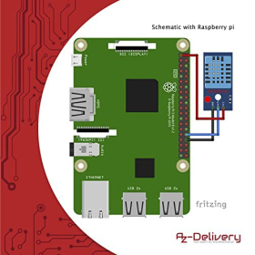 Модуль AZDelivery 5 x DHT11 з датчиком температури плати та кабелю та датчиком вологості, сумісний з Arduino та Raspberry Pi, включаючи електронну книгу!
