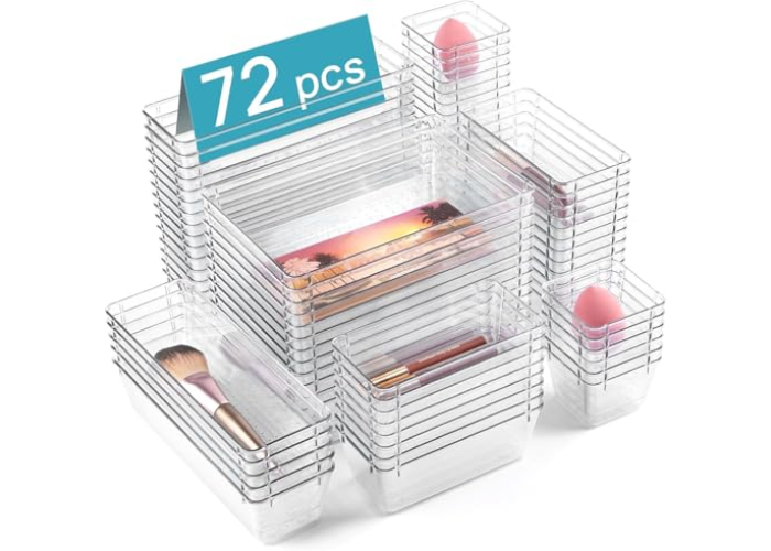 Vtopmart – Set of 72 Clear Plastic Organizer Drawers, 4 Sizes Vtopmart – Set of 72 Clear Plastic Organizer Drawers, 4 Sizes