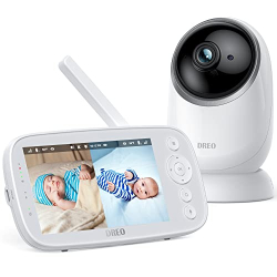 Dreo Baby Monitor 5 HD, Split Screen, 2-Way Talk, Night Vision, 300m Range