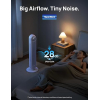 Ventilador de pedestal inteligente de Dreo con Wi-Fi, funcionamiento silencioso, control por voz y mando a distancia.