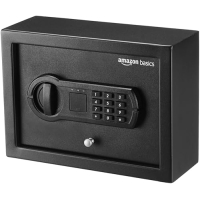 Amazon Basics Furniture Safe with Programmable Electronic Lock, 30 x 22 x 11 cm, Black