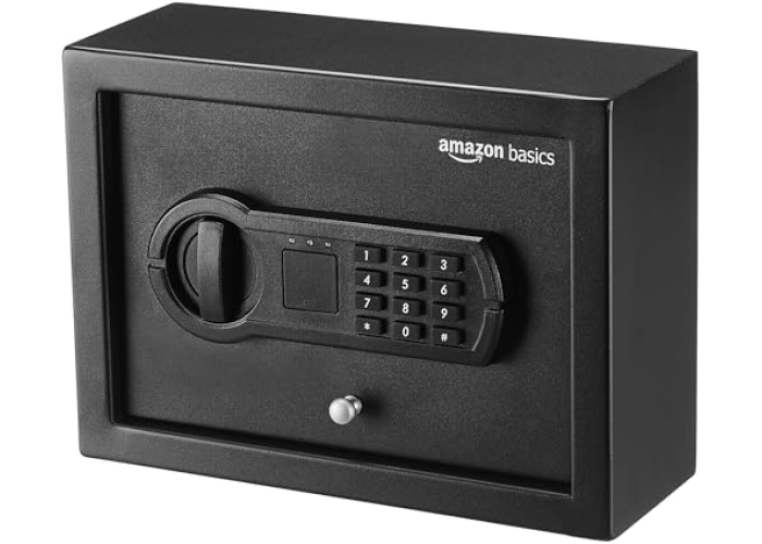 Amazon Basics Möbeltresor mit programmierbarem Elektronikschloss, 30 x 22 x 11 cm, Schwarz Amazon Basics Möbeltresor mit programmierbarem Elektronikschloss, 30 x 22 x 11 cm, Schwarz