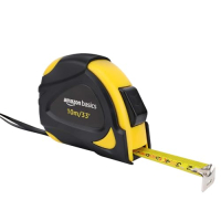 Amazon Basics – 10 m Auto-Return Tape Measure, Black/Yellow