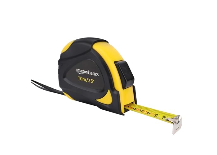 Amazon Basics – 10 m Auto-Return Tape Measure, Black/Yellow Amazon Basics – 10 m Auto-Return Tape Measure, Black/Yellow