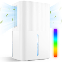 Deshumidificador eléctrico de 2700 ml, silencioso, portátil, con 7 luces de colores.