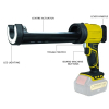 Аккумуляторный пистолет для герметика и клея DeWalt, без аккумулятора