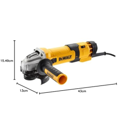 Amoladora angular DEWALT DWE4257-QS de 125 mm y 1500 W de potencia.