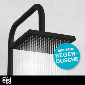 Conjunto de ducha EISL Easy Energy DX12004BL-A negro | Sistema de ducha sin grifo 2 en 1 con ducha de lluvia grande (170 x 170 mm)