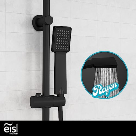 Душевой комплект EISL Easy Energy DX12004BL-A, черный | Душевая система 2-в-1 без смесителя с большим тропическим душем (170 x 170 мм)