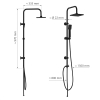 EISL Easy Energy DX12004BL-A shower set black | Shower system without faucet 2 in 1 with large rain shower (170 x 170 mm)