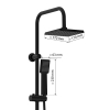 EISL Easy Energy DX12004BL-A shower set black | Shower system without faucet 2 in 1 with large rain shower (170 x 170 mm)