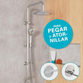 EISL DX12009 Duschset mit Regenschirm, 3-fach verstellbare Brause, Chrom 