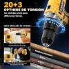 Cordless impact drill/driver 21 V brushless, 120 Nm, 2 batteries and 35 accessories