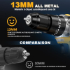 Cordless impact drill/driver 21 V brushless, 120 Nm, 2 batteries and 35 accessories