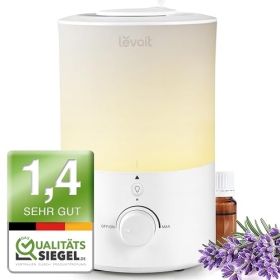 Humidificador LEVOIT con relleno superior de 3L, luz nocturna y boquilla 360°, difusor de aromas para dormitorios y habitaciones infantiles