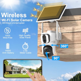 ENSTER Solar WiFi Außenkamera mit Nachtsicht, Bewegungserkennung & 2-Wege Audio