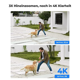 Reolink 4K PTZ PoE Außenkamera, 3x Zoom, KI-Erkennung, Nachtsicht, Zwei-Wege-Audio