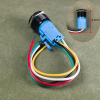 Conjunto de pulsadores de acero inoxidable de 22 mm, 12–24 V, con LED, resistente al agua.