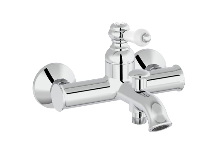 Jacob Delafon Louise Mechanical Bathtub Faucet, Chrome Finish, with Flow Limiter Jacob Delafon Louise Mechanical Bathtub Faucet, Chrome Finish, with Flow Limiter