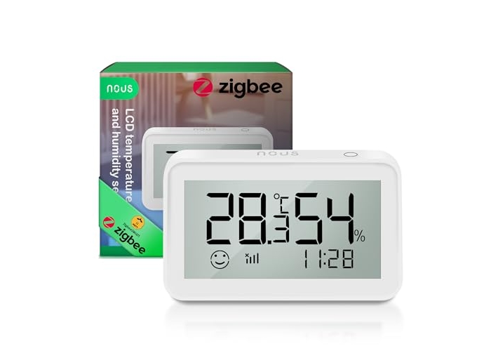 Termómetro e higrómetro inteligente ZigBee NOUS E6 - Soporta TUYA, Alexa, ZigBee2MQTT Termómetro e higrómetro inteligente ZigBee NOUS E6 - Soporta TUYA, Alexa, ZigBee2MQTT