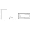 Jacob Delafon Struktura – Swing door for bathtub, reversible installation, chrome