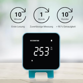Монітор радону Ecosense EB100 EcoBlu для дому, відображення в режимі реального часу