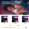 Digitaler Wecker mit Spiegel und 6,5-Zoll-LED-Display, einstellbarer Helligkeit und 2 USB-Ladeanschlüssen