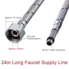 Flexible hoses for kitchen and bathroom, stainless steel, red and blue