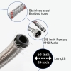 Flexible hoses for kitchen and bathroom, stainless steel, red and blue