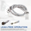 Flexible hoses for kitchen and bathroom, stainless steel, red and blue