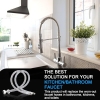 Flexible hoses for kitchen and bathroom, stainless steel, red and blue