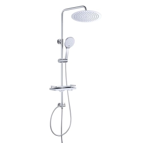 JOHO shower set without thermostat - Adjustable height, stainless steel 25cm
