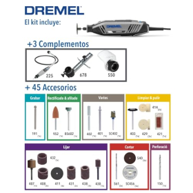 Dremel 4250 Multifunktionswerkzeug 175 W mit 3 Aufsätzen und 45 Zubehörteilen