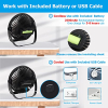 USB Rechargeable Table Fan 6.5", 3 Speed