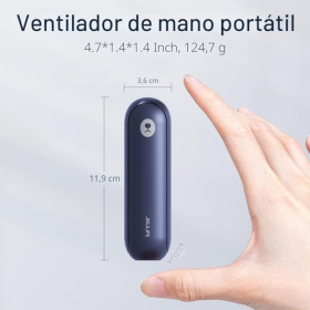 Mini ventilador de mano JISULIFE, portátil, recargable con batería, USB, con función de batería externa y linterna.