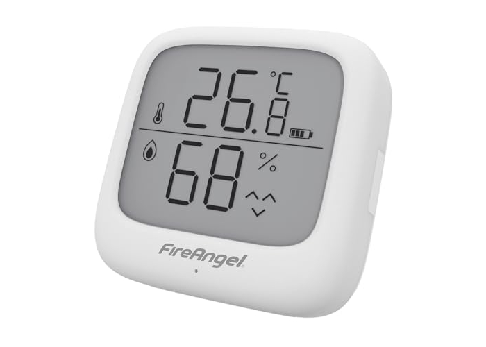 Fire Angel FA7312 Temperature and Humidity Sensor with LCD Display, Wireless, White Fire Angel FA7312 Temperature and Humidity Sensor with LCD Display, Wireless, White