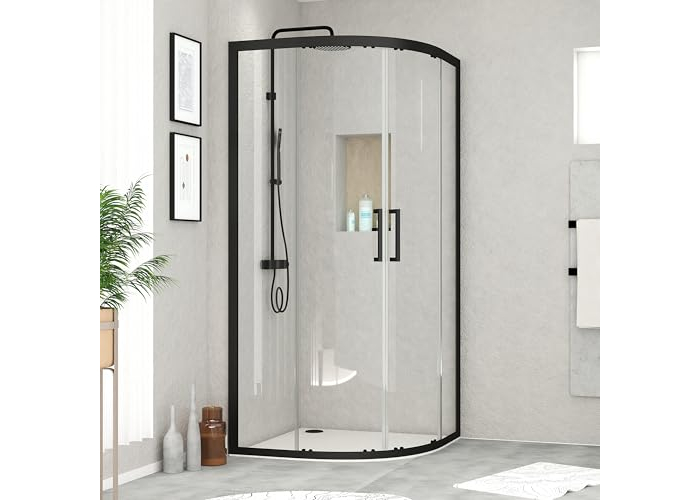 Marwell CITY shower enclosure made of glass, matt black Marwell CITY shower enclosure made of glass, matt black