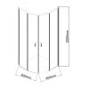 Marwell CITY shower enclosure made of glass, matt black
