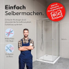 MARWELL Flexi Duschkabine Ecke 77–90 × 77–90 × 190 cm mit Schiebetüren, Aluminiumprofile in Silber matt