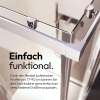 MARWELL Flexi Duschkabine Ecke 77–90 × 77–90 × 190 cm mit Schiebetüren, Aluminiumprofile in Silber matt