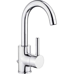 Grifo monomando para lavabo Fiora Cornat con desagüe y caño giratorio.