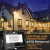 ChangM RGB LED Outdoor Spotlight Set with Bluetooth App, 30W, 4-Pack, IP66