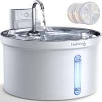 FEELNEEDY 3.5L Cat Fountain Stainless Steel Wireless with Sensor