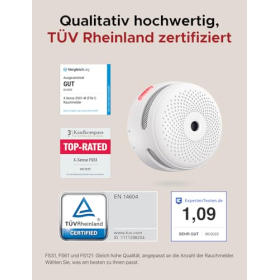 X-Sense Smart Rauchmelder XS01-M mit SBS50 Basisstation, WLAN, EN 14604 zertifiziert