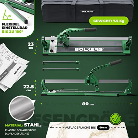 BOLKERS ProCut S 600 tile cutter, 600 mm cutting length, carbide cutting wheel, magnetic foot brake