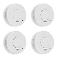 Smartwares RM250/4 – Detector de humo con batería incluida, botón de prueba, volumen 85 dB